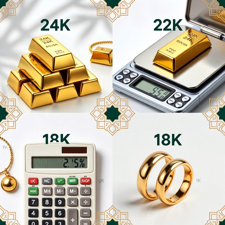 How to Calculate Zakat on 24K, 22K & 18K Gold 2026